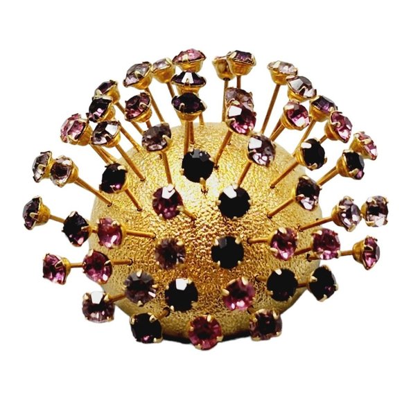 Vintage Signed Corocraft Sparkly Atomic Sputnik Brooch (A732) - Picture 1 of 4